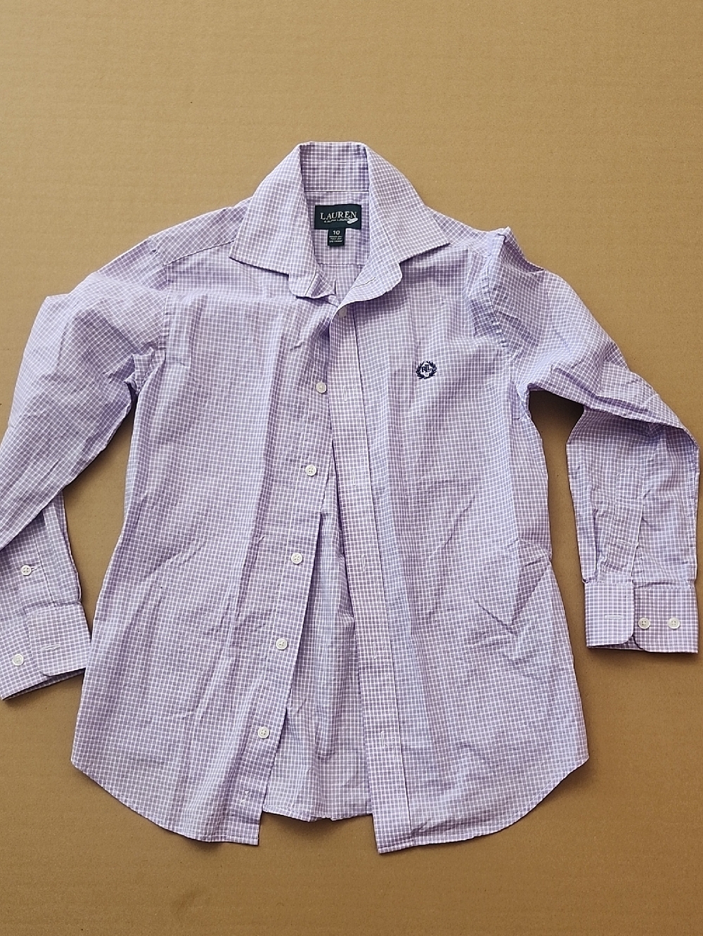 Lauren Ralph Lauren Light Purple Gingham Dress Shirt -